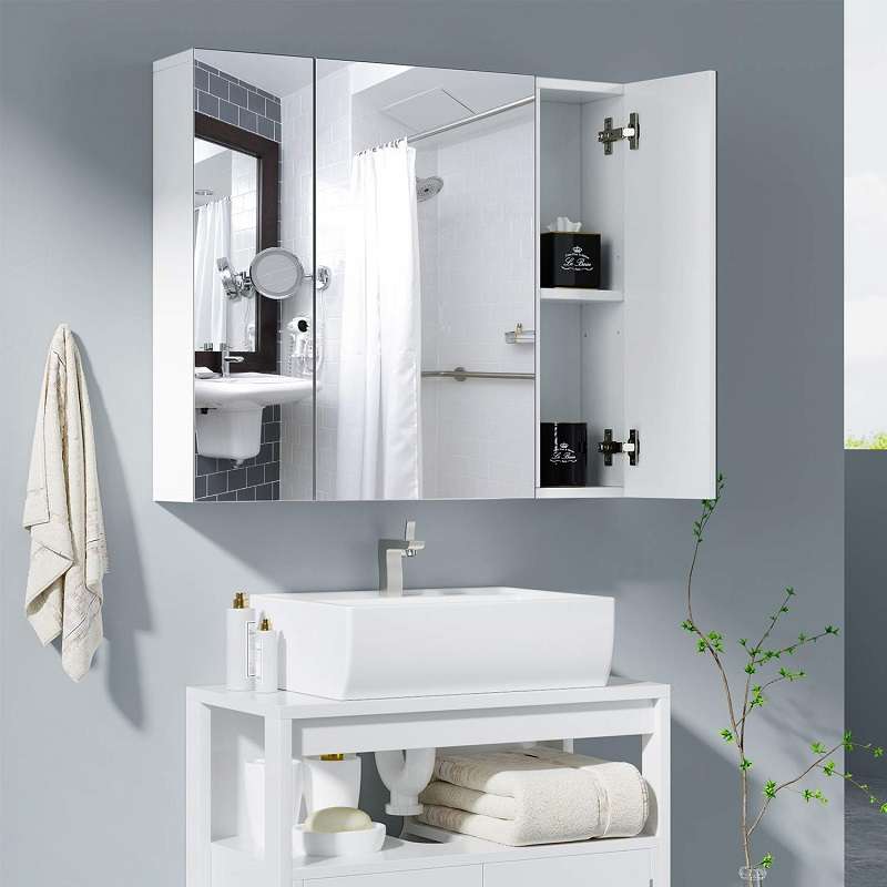 armario baño con espejo de pared 3 puertas